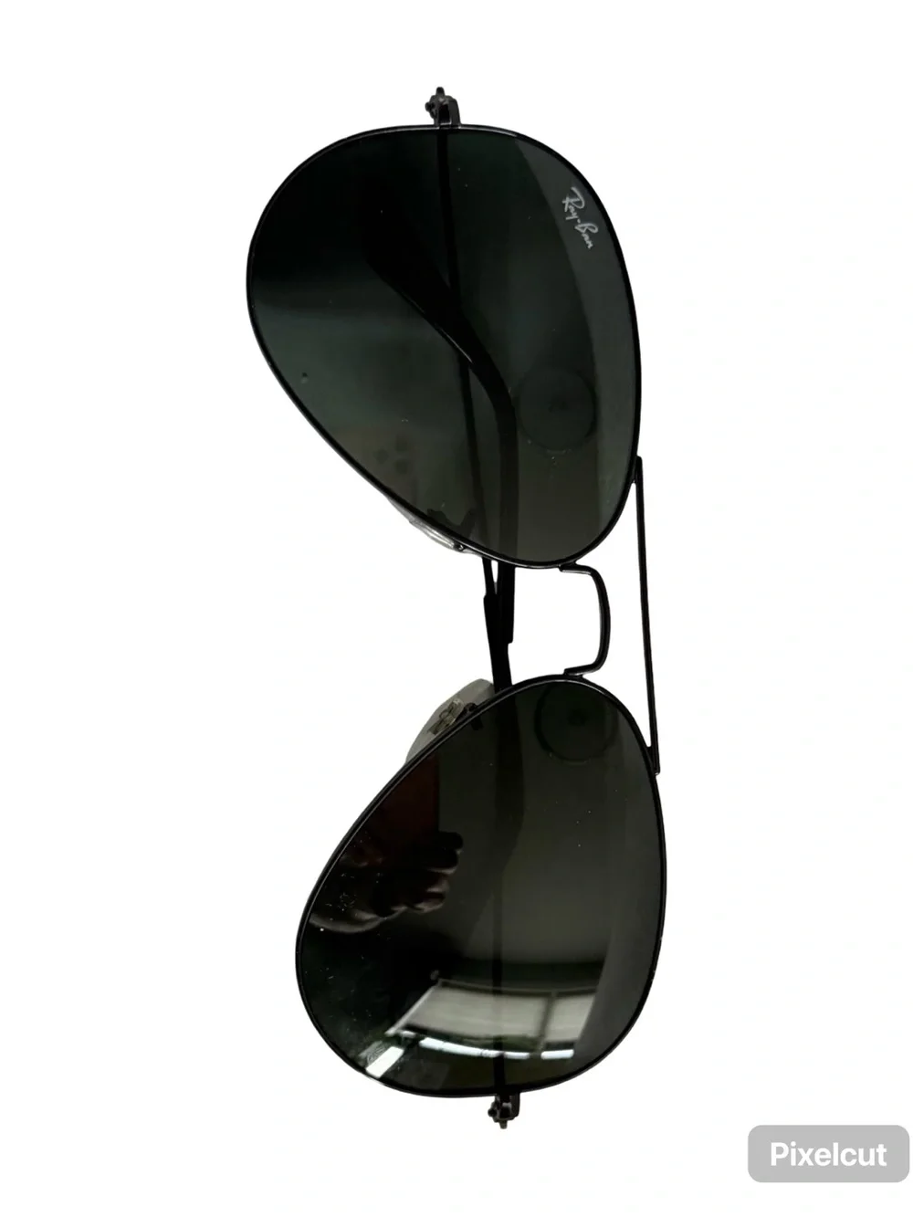 Unisex Ray-Ban Aviator Sunglasses - Black Frame with Green Lenses